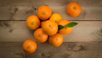 tangerines on wooden background