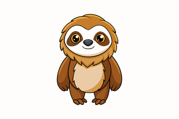 cute cartoon sloth vector illustration