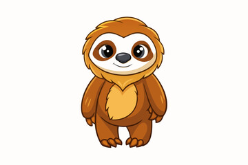 cute cartoon sloth vector illustration