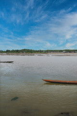 Chocó, Quibdo, Colombia. March 4, 2020: Fishermen on the shore of the Atrato river. 