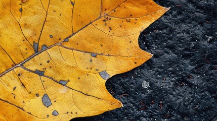 Close-up of an autumn leaf's intricate texture, showcasing vibrant hues. Ai Generated