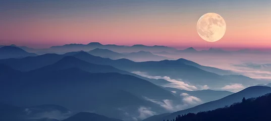 Crédence de cuisine en verre imprimé Matin avec brouillard sunrise over the mountains
