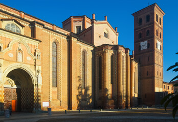 Cathedral of Santa Maria Assunta in Asti, one of most important Gothic cathedrals in Piedmont, Italy