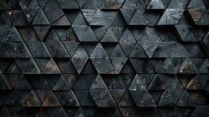 Triangular Textured Tiles for Sophisticated Architectural Wall Designs - obrazy, fototapety, plakaty