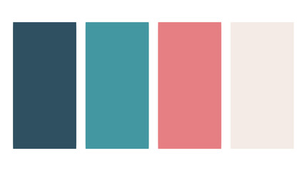 Blue, pink, white color palette. Set of bright color palette combination in rgb hex. Color palette for ui ux design. Abstract vector illustration for your graphic design, banner, poster, landing page