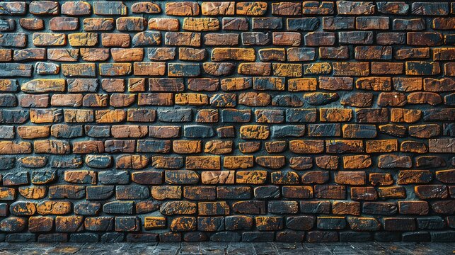 Brick wall texture background. Red brick wall wallpaper in vintage style. Orange background. Interior of brick building. Red brickwork. House construction industry background. Loft style house wall