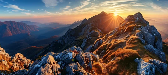 Wall murals Tatra Mountains sunset in the mountains