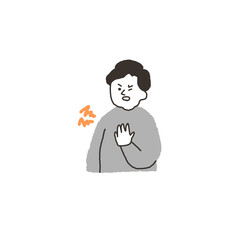 胸のあたりの不調がある男性