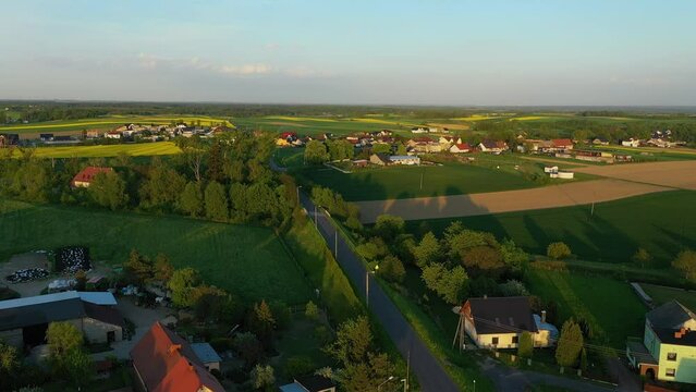 Beautiful Panorama Houses Zimna Wodka Aerial View Poland