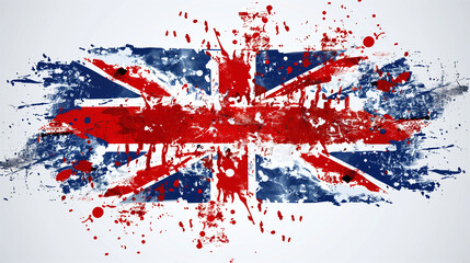UK flag splach style on white background