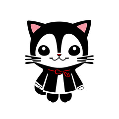 Chibbi Cute Cat. Perpect for t-shirt design or sticker. generative AI. V