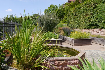Klostergarten am Kloster Wechselburg in Sachsen