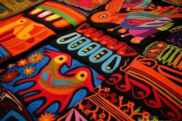 Molas are actually not birds; they are a traditional textile art form made by the Kuna people, indigenous to the San Blas Archipelago( also known as the Kuna Yala) off the coast of Panama. The Kuna wo - obrazy, fototapety, plakaty