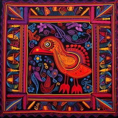 Molas are actually not birds; they are a traditional textile art form made by the Kuna people, indigenous to the San Blas Archipelago( also known as the Kuna Yala) off the coast of Panama. The Kuna wo - obrazy, fototapety, plakaty
