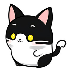Chibbi Cute Cat. Perpect for t-shirt design or sticker. generative AI. V