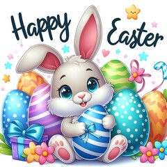 Easter greeting card in English.	