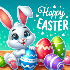 Easter greeting card in English.	