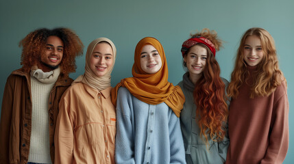 Fototapeta premium Arab Hijab & Red-Haired Woman