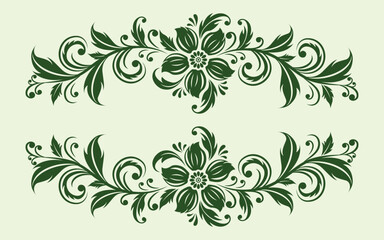 Abstract Floral Flowers and Leafs Ornament Graphic Vector