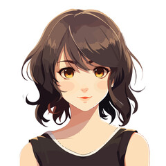 Anime girl design flat vector illustration isolated