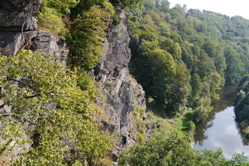 Felsen an der Zschopau in Wolkenstein im Erzgebirge