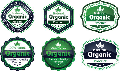 Pure and Organic Natural Product Badge Sticker vector