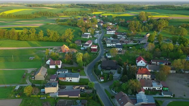 Beautiful Panorama Houses Zimna Wodka Aerial View Poland