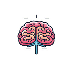 Brain human organ line style icon vector illustrati