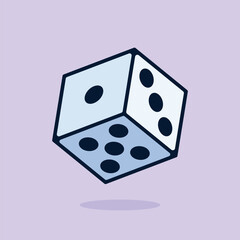 Rolling Dice Vector Illustration Icon Rolling Dice game icon Number Dice