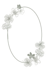 Clover Leaf and Floral Frames Illustration