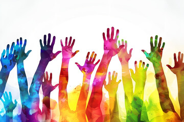 colorful hands vector