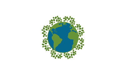 Fototapeta na wymiar earth, world, map, icon, plants, green, nature, earth logo icon of illustration vector, earth symbol,