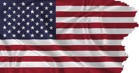 Fototapeta premium American flag vector with torn edges waving in the wind