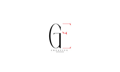 Alphabet letters Initials Monogram logo GE G E