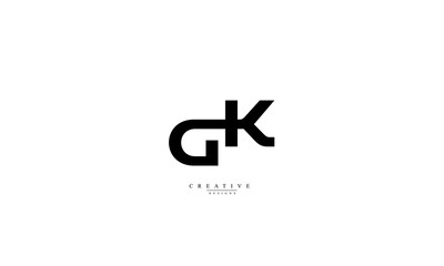 Obraz premium Alphabet letters Initials Monogram logo GK KG G K