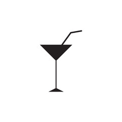 Cocktail icon simple flat vector illustration on white background..eps