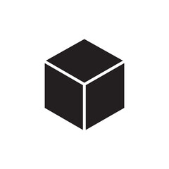 Cube icon simple flat vector black illustration on white background..eps