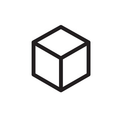 Cube icon simple flat vector liner illustration on white background..eps