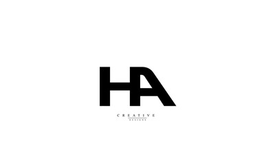 Obraz premium Alphabet letters Initials Monogram logo HA AH H A