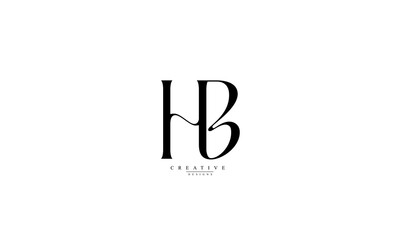 Alphabet letters Initials Monogram logo HB BH H B
