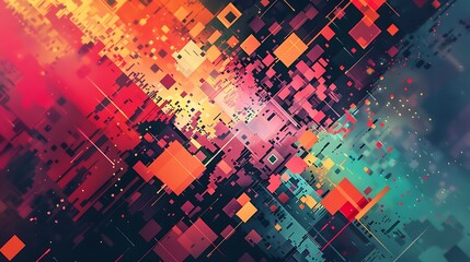 Abstract background with colorful geometric shapes. Can be used as a wallpaper or for web design.