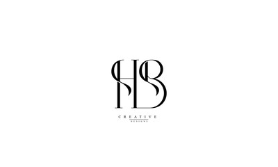 Alphabet letters Initials Monogram logo HB BH H B