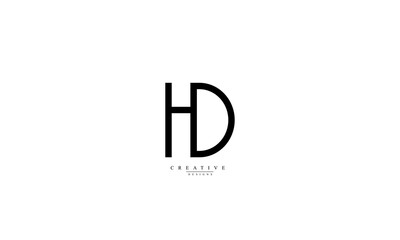 Obraz premium Alphabet letters Initials Monogram logo HD DH H D