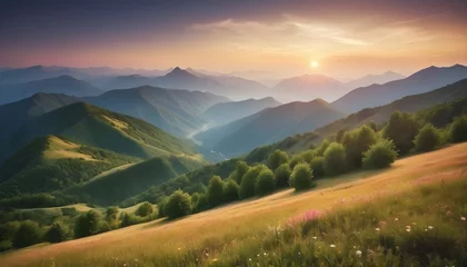  Mountains during sunset. Beautiful natural landscape in the summer time © ahmad05