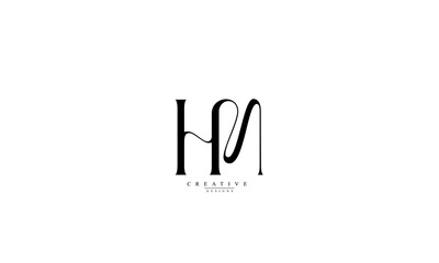 Alphabet letters Initials Monogram logo HM MH H M