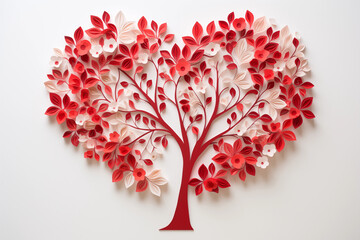 A red heart-shaped tree for Valentine's Day. - 764400459