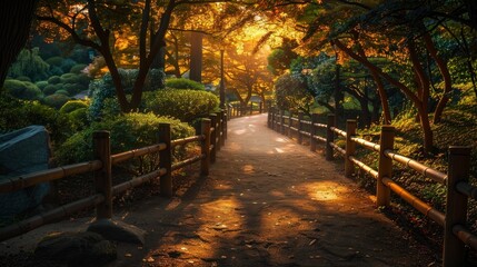 A stunning pathway leading to the park.
