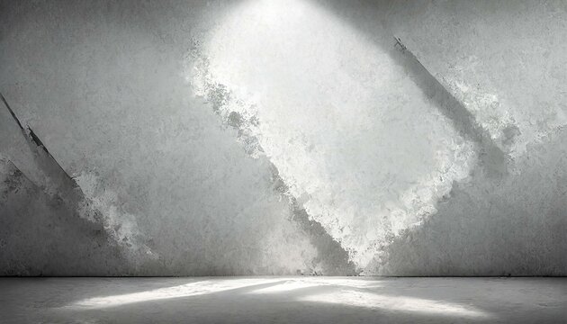 Gray concrete wall background illustration with lighting. Living room or bedroom.
