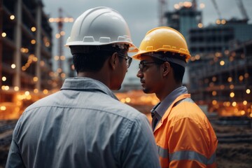 Engineer and Architect analyze projects with new technology and innovative on digital and virtual tablet