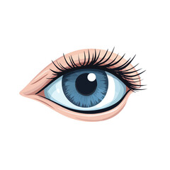 Flat design cartoon eye profile icon vector illustr